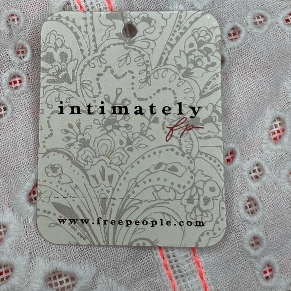 FREE People White and Peach Cotton Eyelet Corset Smocked Back Top -Sz Small, NWT - Picture 12 of 14